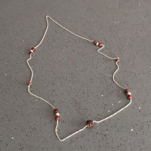 Silver and Wood Bead necklace